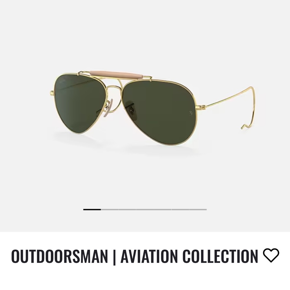Ray-Ban Outdoorsman Aviator Sunglasses - Gold Frame with Green Lenses